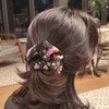 Black Flower Daily Scrunchie / 블랙 플라워 데일리 스크런치