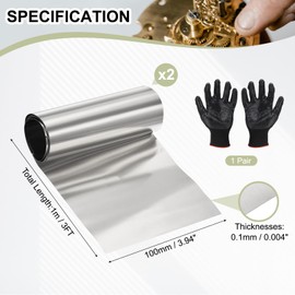 YELARXI Stainless Steel Roll Metal Stainless Flashing Foil Plate, 0.1 x 100 x 1000mm (0.1mm) Thickness Fit for DIY Crafts Electrical Repair - Cylinder(2 Pack, Silver)