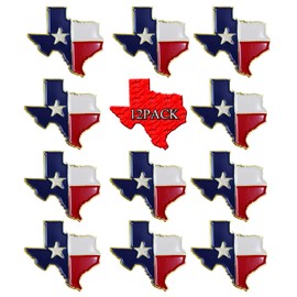12 Pack-US TX Texas State Lapel Pins Waving Flag America Patriotic Texan Map Flag Pins Bulk Metal Souvenir Series Gifts