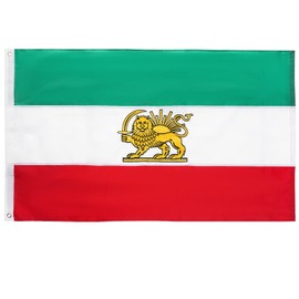 FLAGWIN Old Iranian Flag 3x5 Feet, Heavy Duty Old Iran Flags, Embroidered Design Old Iranian Flags Banner, 4 Rows Stitched Edge and 2 Brass Grommets, Indoor/Outdoor