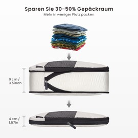 Carttiya Suitcase Organiser Compression Set, Packing Cube Set Compression Your Travel Luggage, Compression Packing Cubes, Suitcase Organiser Packing Cubes for Organising Packing Bags Set (6 Pieces