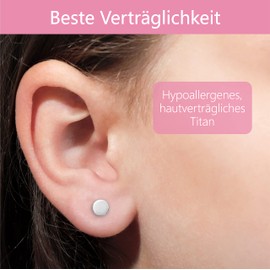 JAYARE Titanium Stud Earrings for Girls – Titanium Earrings Children – Hypoallergenic, Titanium