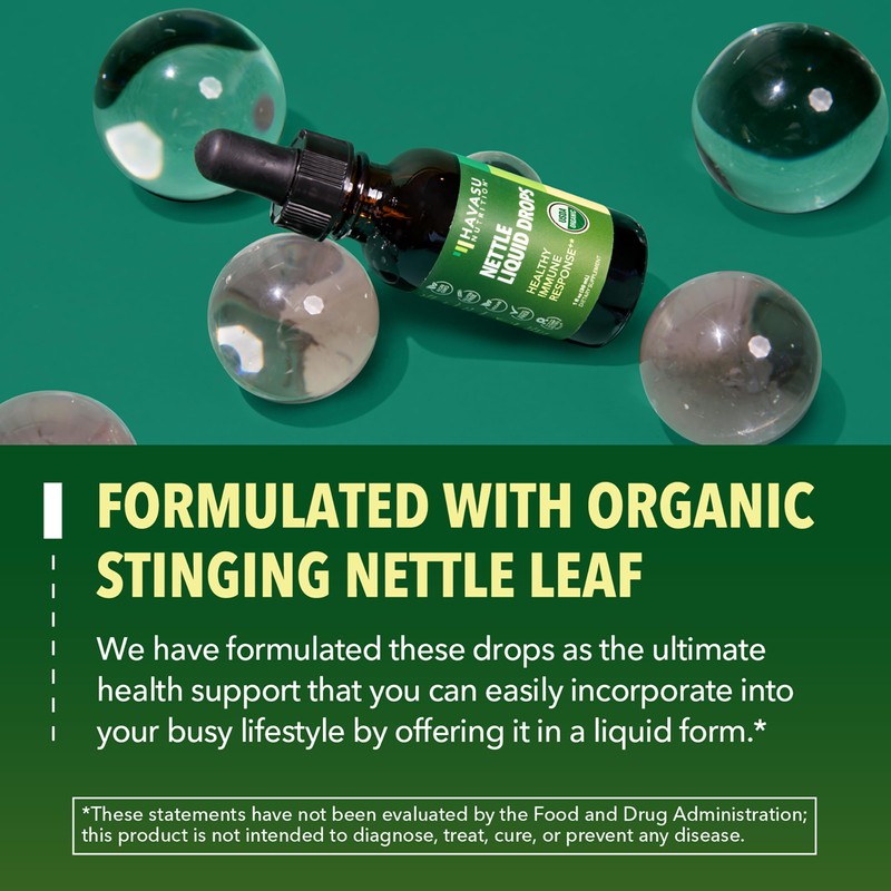 Stinging Nettle Leaf Extract Liquid Drops - USDA Organic -