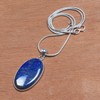 Lapis Lazuli pendant, Silver plated Pendants, handmade pendants. unisex pendant,