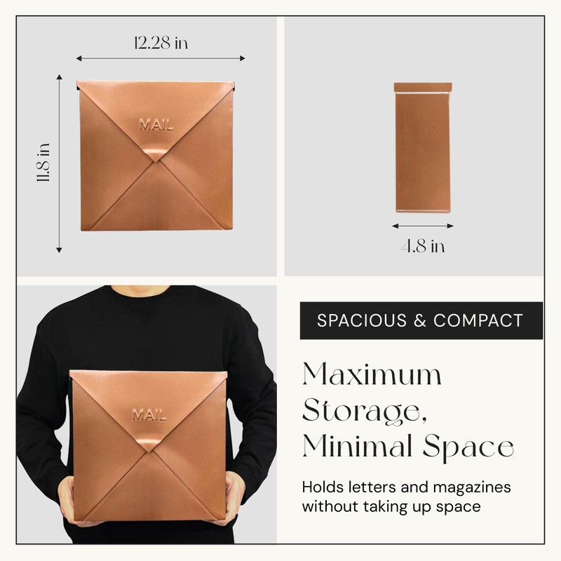 NACH Chicago Copper Extra Large Mailbox, Rust Resistant Large Mailboxes