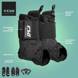 TSG Leg Protectors Ankle Guard Black Black Size:L/XL