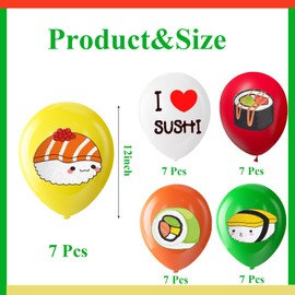 ﻿ 35 Pcs Sushi Balloons for Japanese Party Decoration for Sushi Theme Birthday Party Baby Shower Supplies