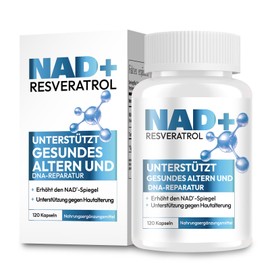 NAD+ Supplement, Resveratrol Supplement for Improved Absorption, Supports Cell Energy and Repair, Women and Men, 120 Softgel Capsules
