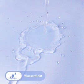 AooHome Shower Curtain 180 x 200 cm Textile, Blue Shower Curtains 120 g/m² Colour Gradient Bathroom Curtain Waterproof Washable Anti-Mould with 12 Shower Curtain Rings (White to Blue)