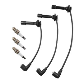 3PCS Spark Plug Wire and Spark Plugs Fit for John Deere 825i 825i S4 Replace MIA11722 MIA11723 MIA11724 Extended Edition