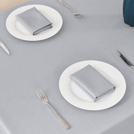 Veblandy Textured Rectangle Tablecloth 60x120 inch Table Cloth Water Resistant Wrinkle Free Spill-Proof, Decorative Fabric Table Cover Washable for Banquet Parties Event Holiday Dinner, Light Grey