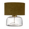Creative Co-Op Modern Table Lamp with Glass Base and Velvet