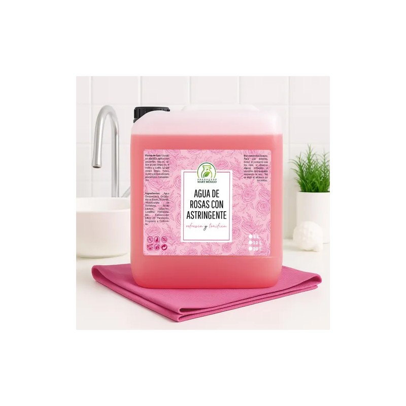 Agua De Rosas Hidratante Con Astringente 10 Litros