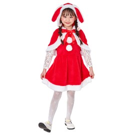 Clearstone Cosplay Christmas Rabbit Santa Rabbit Rabbit Kids 47.2 inches (120 cm) Red Costume