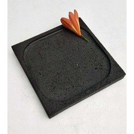 Volcano Stone Cooking Tile, 8" x 8"，Lava Cooking Stone for Pizza, Meats, Seafood and Vegetables.Stone barbecue,Stone grill