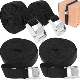 Lashing Strap Mounting Strap, Pack of 4 3 m x 25 mm Tie Down Straps, Adjustable Tie Down Straps Bicycle Carrier, Lashing Strap with Clamping Lock Straps for Attaching for Motorcycle, Transport, Cargo