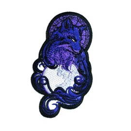 Purple Wolf Fox Dog Embrace Full Moon Patch Cartoon Logo Jacket Polo T- Shirt Hat Backpacks Patch Puppy Pug Beagle Husky Bulldog German Shepherd Dogs Applique Embroidered Iron On Sew On Badge (07)