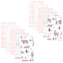 Hudson Baby Unisex Baby Quilted Burp Cloths, Winter Forest, One Size