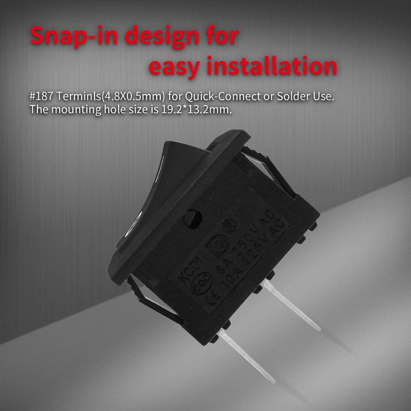 DaierTek Mini ON and Off Rocker Switch 12V 20A T85