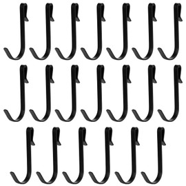 KALIONE 20 Pcs J Shaped Clip-on Hook Stainless Steel Wire Rack Hanging Sink Grid for Kitchen, Bedroom, Office (Black)