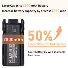 BaoFeng UV-82 BaoFeng Radio Ham Radio Handheld 2 Way Radio Walkie Talkies with Earpiece,Handheld Speaker Mic and Programming Cable (2 Pack-Black)