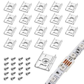 VIPMOON 100pcs Clear Strip Light Mounting Clips and 100pcs Compatible Stainless Steel Pan Head Phillips Screws For 10mm Width Waterproof or Non-Waterproof 3528 5050 5630 LED Light Strips