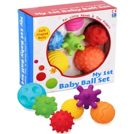 A to Z 61017 My First Baby Multi Textured Sensory Soft Balls, multicolor