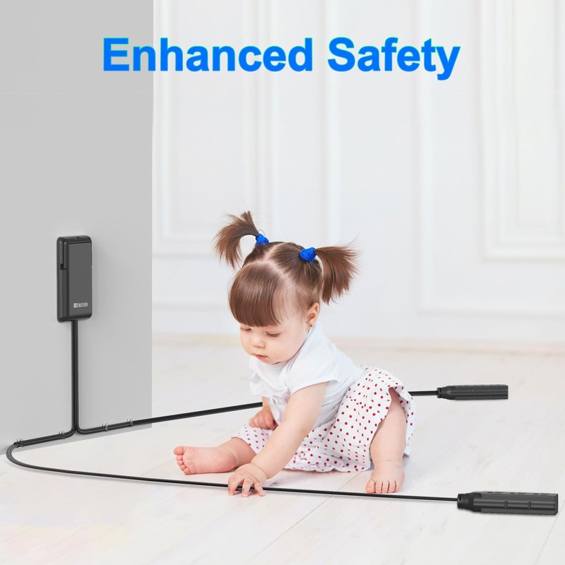 6FT Ultra Flat Plug Extension Cord with 6 Outlets, Slim