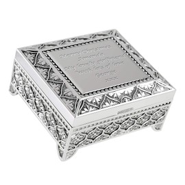Girlfriend Gifts Engraved Silver Plated Trinket Box with Gift Box Girl Friend