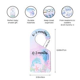 SPARADISE Baby Closet Dividers for Clothes – Set of 8 Double-Sided Organizers for Nursery Wardrobe – Newborn to 24 Months – Ocean Theme
