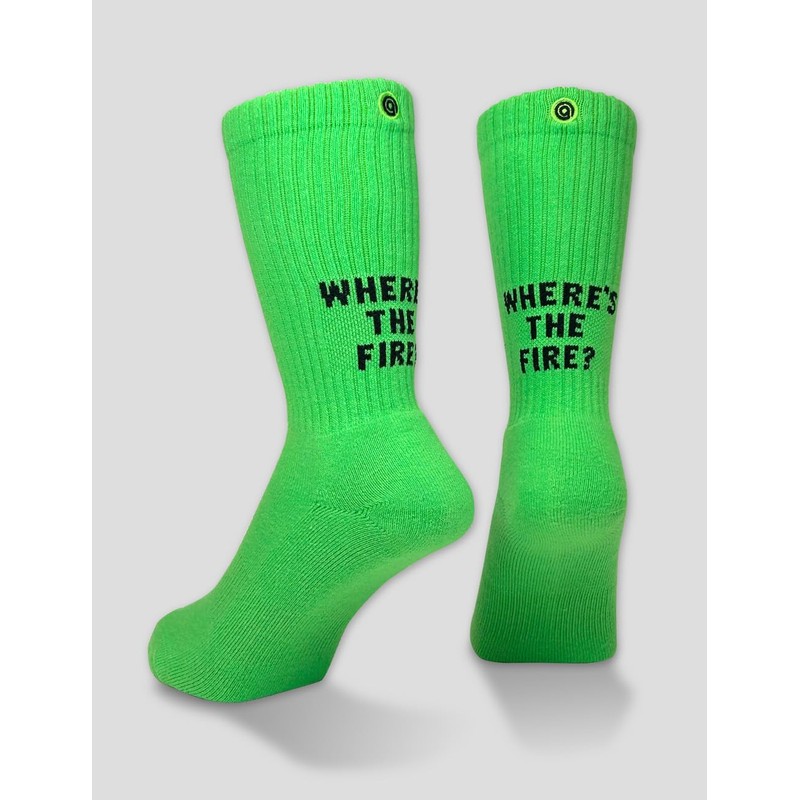 Amerib Back Logo Crew Socks, 30 Neon Green