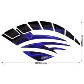 BIKE-label Side Tank Pad Flame Blue Flames Compatible with Suzuki 810006