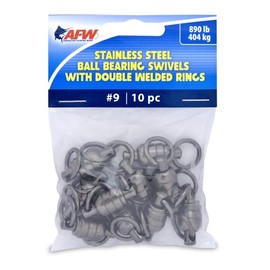AFW American Fishing Wire 9 rodamientos de Bolas de Acero Inoxidable (10 Piezas), Negro, 900 Libras