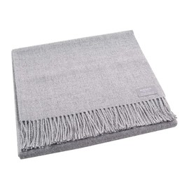 Maloca Pure Baby Alpaca Oversized Unisex Scarf | Ethically Sourced | Hypoallergenic | Softer & Warmer Than Wool | Light Grey