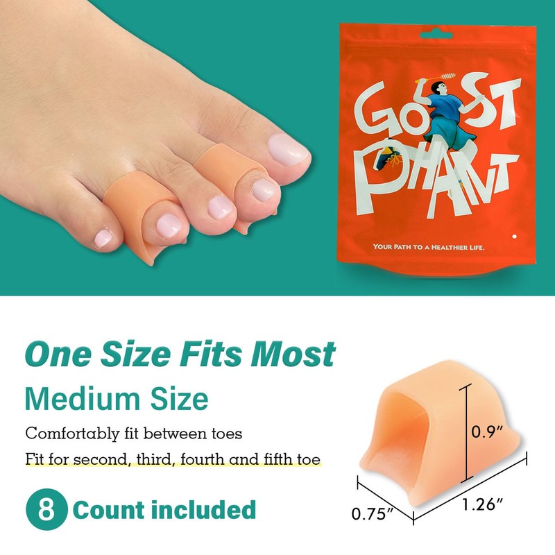 Hammer Toe Straightener Corrector - 8 Count Toe Splints