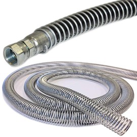 Electriduct 1/4" Steel Spring Guard Flexible Pipe Hose Protector Metal Spiral Wrap Armor Cover - 7mm - 10 Feet