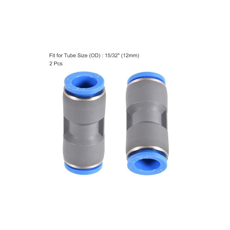 TA-VIGOR 12mm Straight Push Connectors, Pneumatic Connectors PE Tube Quick
