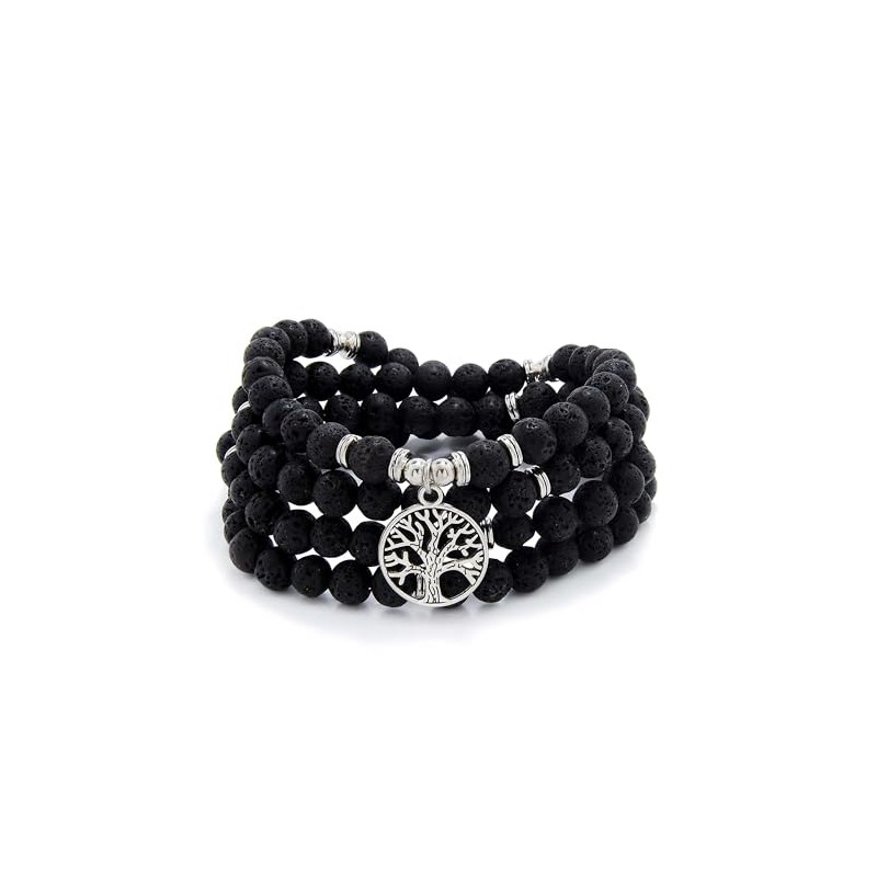 8mm Mala Beads 108 Meditation Bracelet Necklace with Tree of
