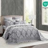 HZ & HY Oversized King Bedspread, Jacquard Matelasse Damask Pattern