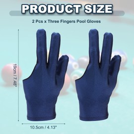YELARXI Three Fingers Pool Gloves Billiards Left Hand Cue Sport Glove 2Pcs
