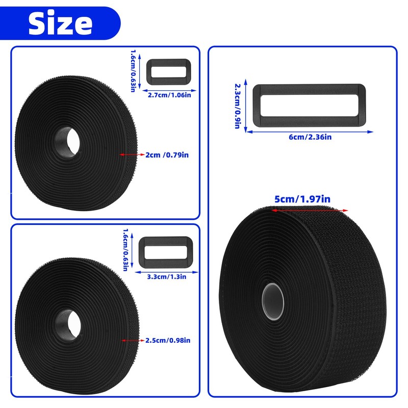 adjustable cable straps,with buckles,reusable cable ties,free cut length,hook and loop