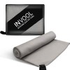 Invool Microfiber Towel, 5 colours (Grey) with carry bag -