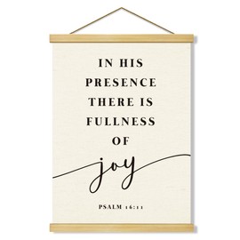 HBSMD In His Presence There Is Fullness Of Joy, Scripture Wall Decor, Christian Home Decor, Psalm 16 11, Bible Verse Decors, Christian Home Decors, Christians Hanging Banner for Wall Door Decorations