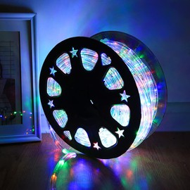 HuiZhen Indoor Outdoor Rope Lights,110v 100ft Connectable Multicolor led Rope Lights Outdoor Waterproof Kit for Party,Wedding,Background,Trees,Pool,Eaves Decoration with UL Certified