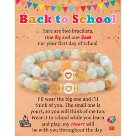 EYQV Back to School Gifts, Beads Bracelets First Day of School Gifts for Girls, Meaningful Presents for Mum Daughter Grandma Granddaughter