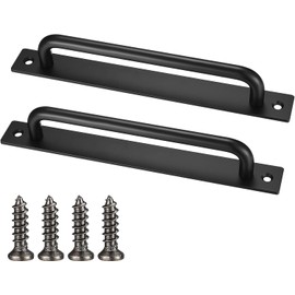 2 Pcs Sliding Door Handles, Black Door Pull Handles, Sliding Barn Cabinet Garden Gate Shed Door Handles, Aluminium Alloy Handles for Kitchen Closet Door, Exterior Interior Door Handles with Screws