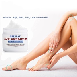 Urea Cream with 2% Salicylic Acid Foot Cream for Dry Cracked Heels, Moisturizes and Removes Corns, Calluses, Dead Skin, and Softens Toenails, 5.29 Oz (Pack of 1)