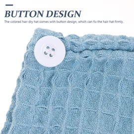 Healvian 2pcs Dry Hair Cap Soft Gentle Hair Towel Wrap for Wet Hair Comfortable Hair Drying Hat Button Design