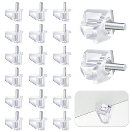 Parthan 5mm Shelf Support Pegs, 20 Pcs Locking Pins Shelf Pegs, Clear Plastic Holder for Cabinet, Furniture & Book Shelves, Replacement Shelf Pins, Heavy Duty Shelf Support Studs Pegs