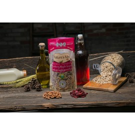 Nature's Mix Cranberry Maple Granola - Canadian Locally Made, Cranberry Maple Granola, 575 Grams, dark red